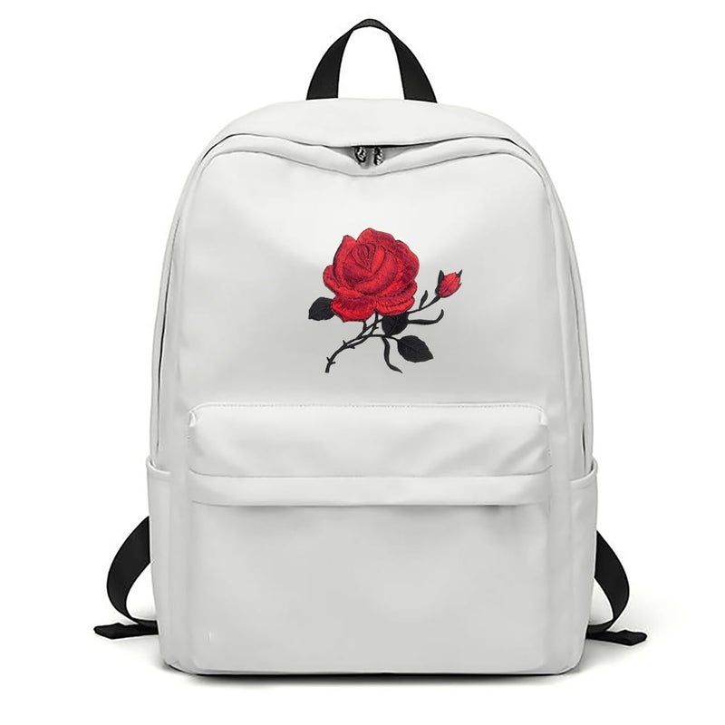 ZOOPOLR 3 Pack Colorful Rose Iron On Patches for Backpacks, Hats, DIY Sew on Applique Patch, Vintage Embroidered Patches for Repair Clothes, Jackets, Jeans (Red) - Image 3